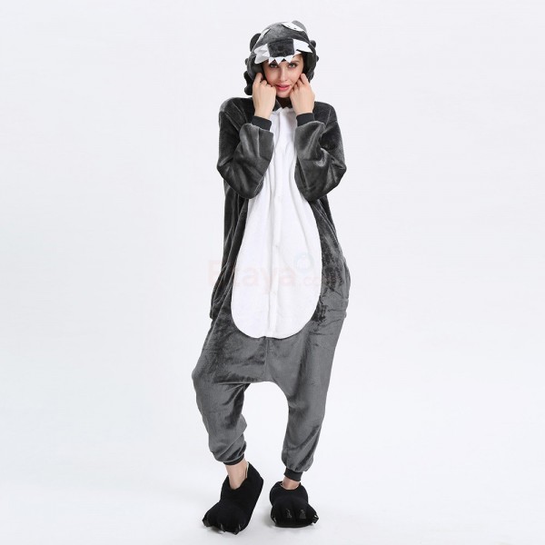 Adult Timber Wolf Kigurumi Animal Onesie Pajama Costumes