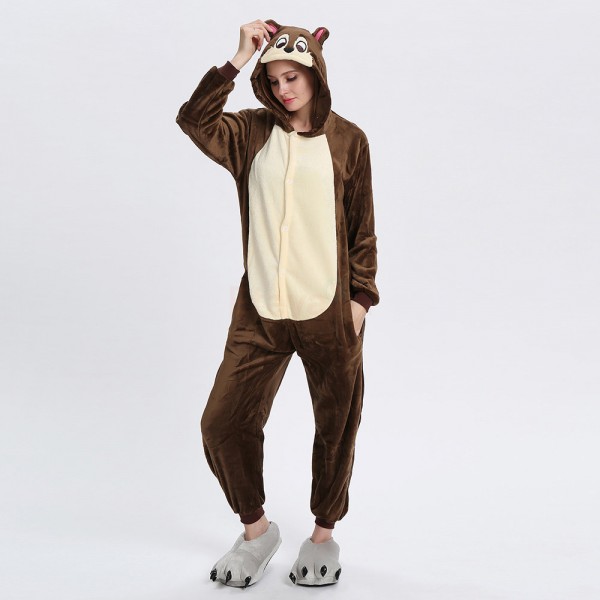 Adult Chipmunk Kigurumi Animal Onesie Pajama Costumes