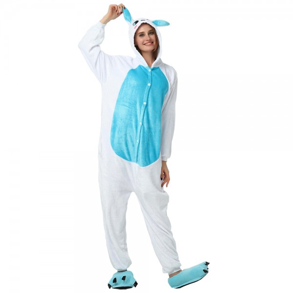 Adult Blue Rabbit Kigurumi Onesies Pajamas Animal Onesies