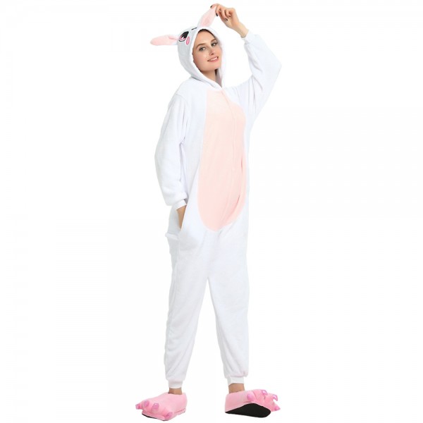 Adult Pink Rabbit Kigurumi Onesies Pajamas Animal Onesies