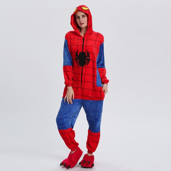 Adult Spiderman Kigurumi Onesies Pajamas Animal Onesies