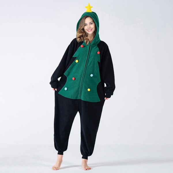 Adult Christmas Tree Pajamas Autumn and Winter Onesie Kigurumi