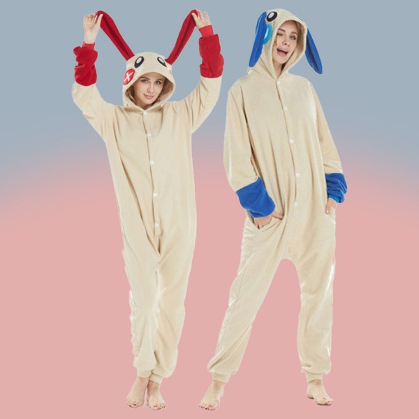 Adult Cartoon Onesie Polar Fleece Couple Home Clothes Minus Plus Rabbit Pajamas Kigurumi