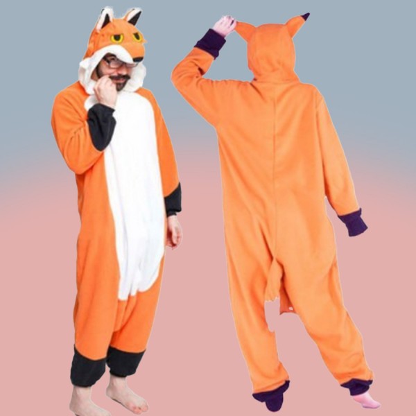 Fox Pajamas Kigurumi Casual Loungewear Couple Matching Family Onesie