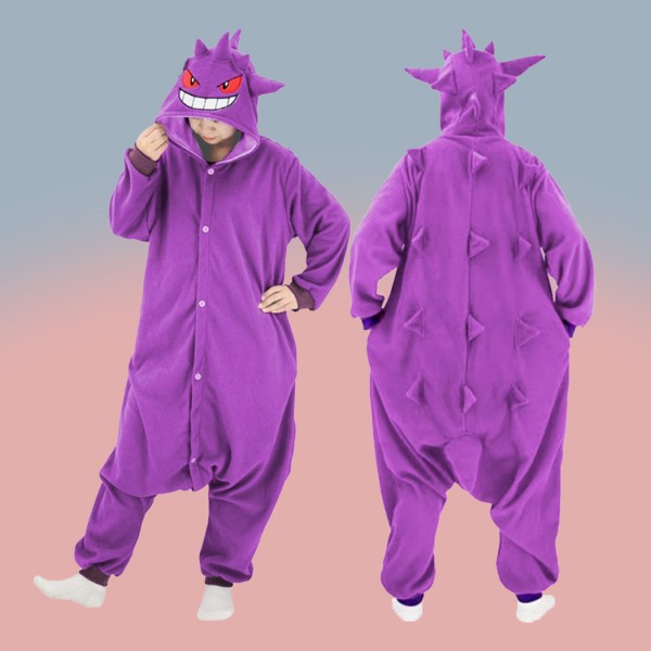 Casual Kigurumi Loungewear Pokemon Gengar Purple Onesie Pajamas