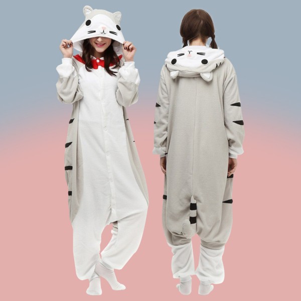Cheese Cat Pajamas Cat Home Clothes Winter Homewear Onesie Animal Cartoon Kigurumi