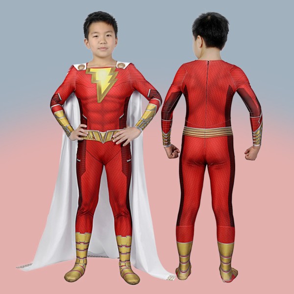 Children 3D Billy Batson Jumpsuit Shazam! Fury of the Gods Cosplay Costumes