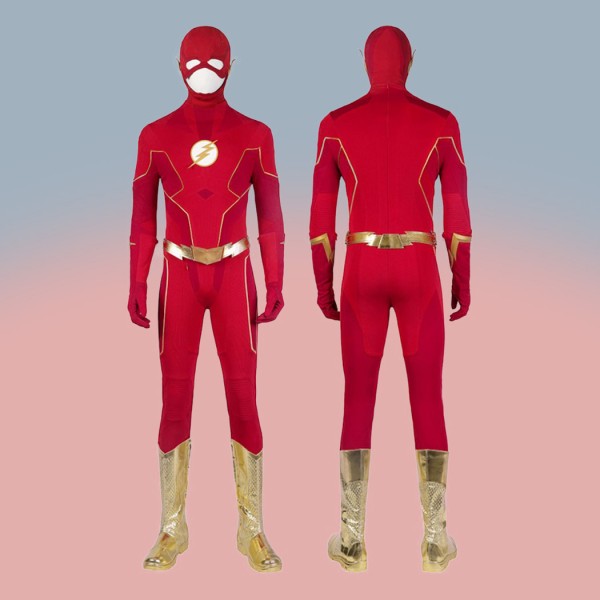 Barry Allen Cosplay Costume The Flash Season 3 Golden Boots