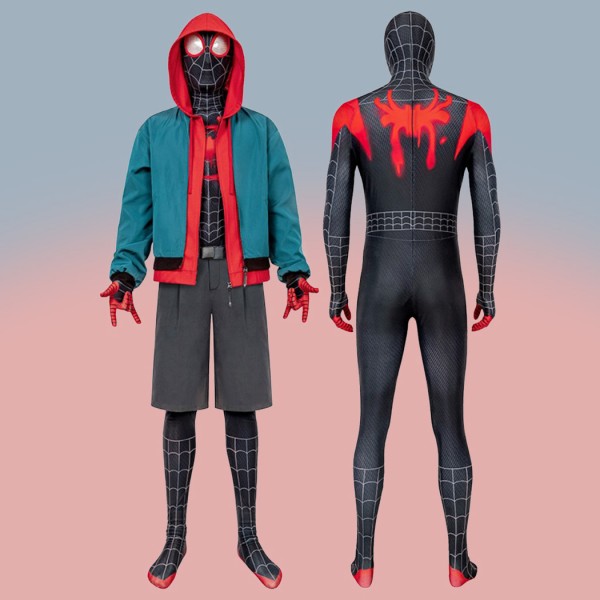 Miles Morales Jumpsuit Spider-Man Into the Spider-Verse Cosplay Costume