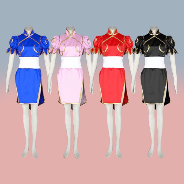 Street Fighter Cosplay Costume Four Colors Chun-Li Cosplay Suit