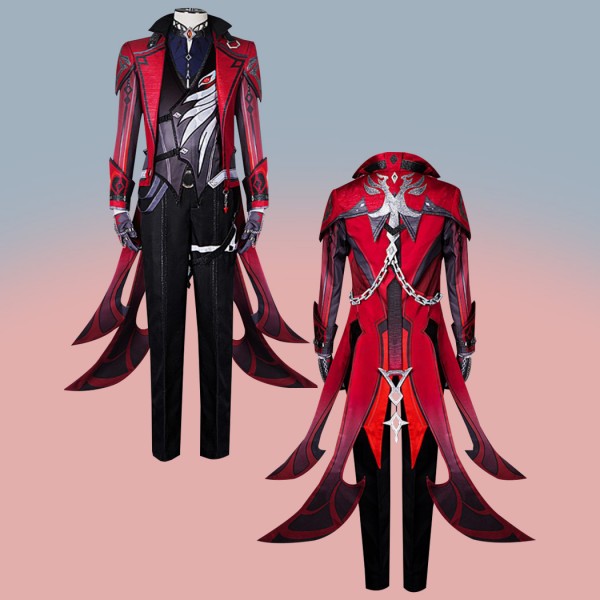 Diluc Cosplay Costume Genshin Impact Red Suit