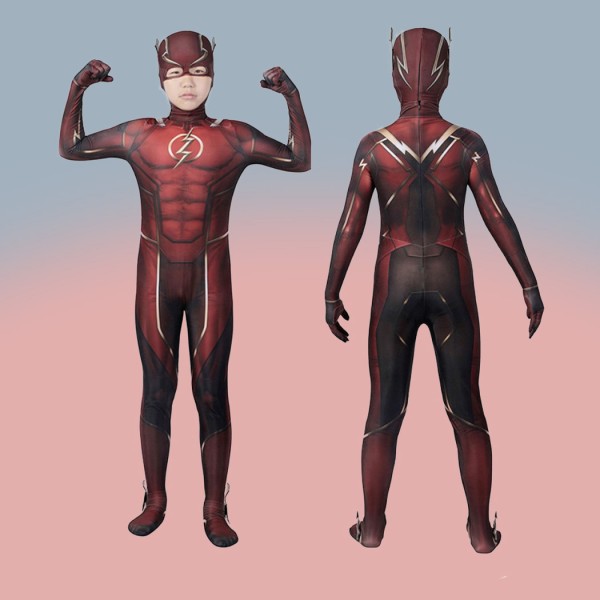 Barry Allen Red Jumpsuit The Flash Cosplay Costume for Children