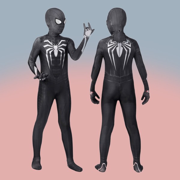 Spider Man Venom Black Cosplay Costume Spiderman Miles Morales Suit for Kids