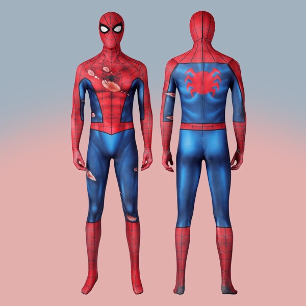 Spiderman Damaged Cosplay Costumes Spider-Man PS5 Classic Suit