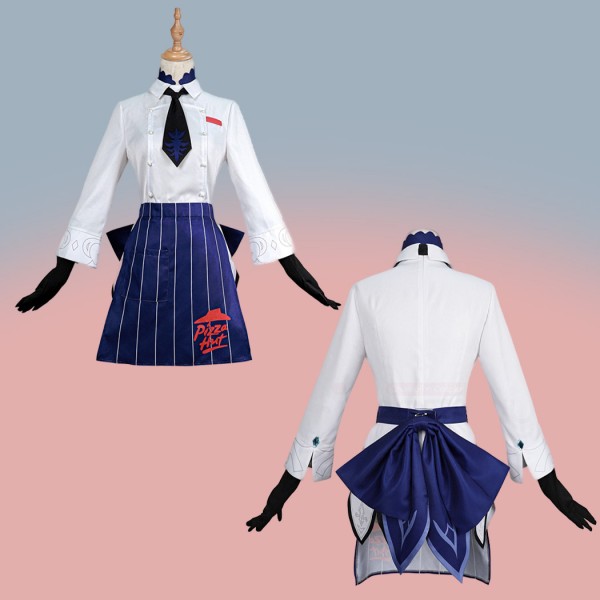 Genshin Impact Suit Eula Pizza Hut Cosplay Costume