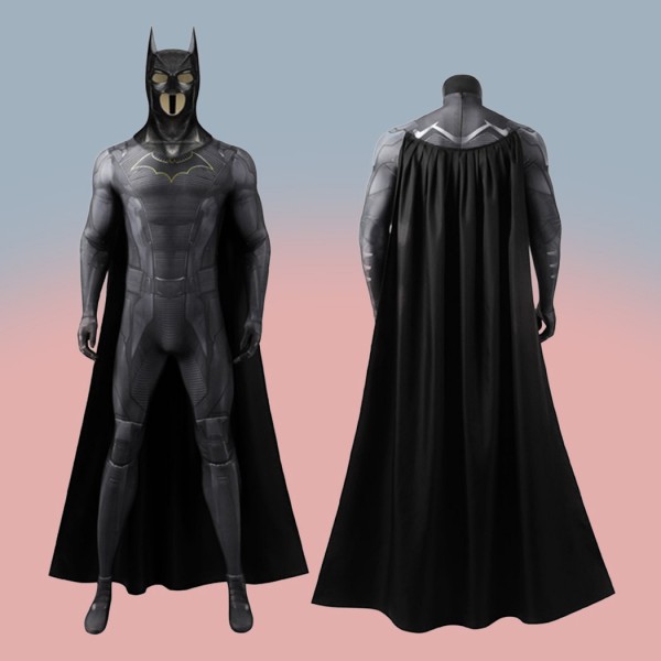 Bruce Wayne Gotham Knights Black Jumpsuit Batman Cosplay Costumes