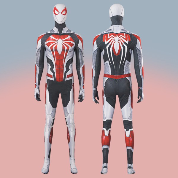 2023 Spiderman PS4 Costume White Armor Cosplay Jumpsuit