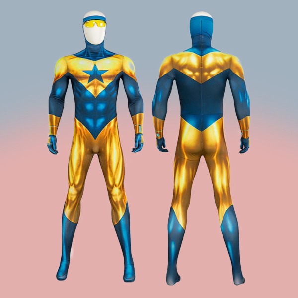 Michael Golden Booster Gold Cosplay Jumpsuit Jon Carter Printing Costumes for Man