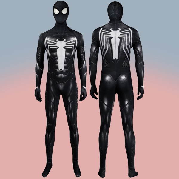 Venom Cosplay Jumpsuit Marvel Spiderman 2 Black Costumes Polyester Halloween Suit