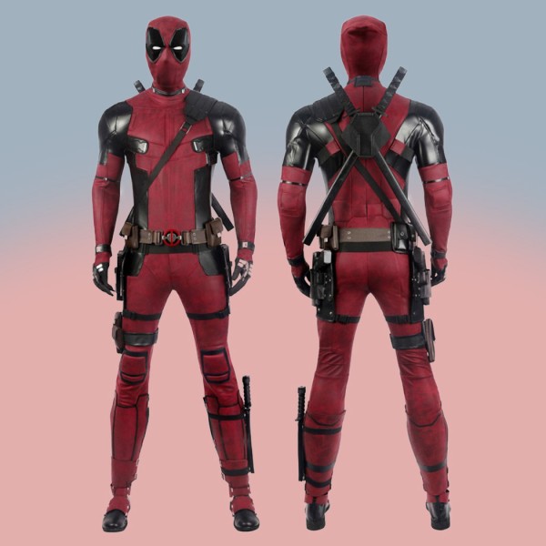 Deadpool Cosplay Costumes Wade Wilson Suit Halloween Red Outfit