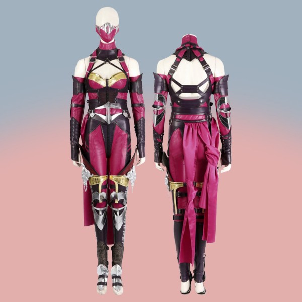 Mileena Cosplay Costumes Mortal Kombat Suit MK1 Halloween Outfit for Women