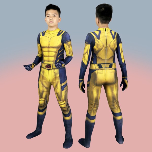 Wolverine Cosplay Jumpsuit Deadpool 3 Wolverine Yellow Costumes for Kids