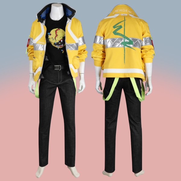 Cyberpunk 2077 Yellow Cosplay Costumes Halloween Suit