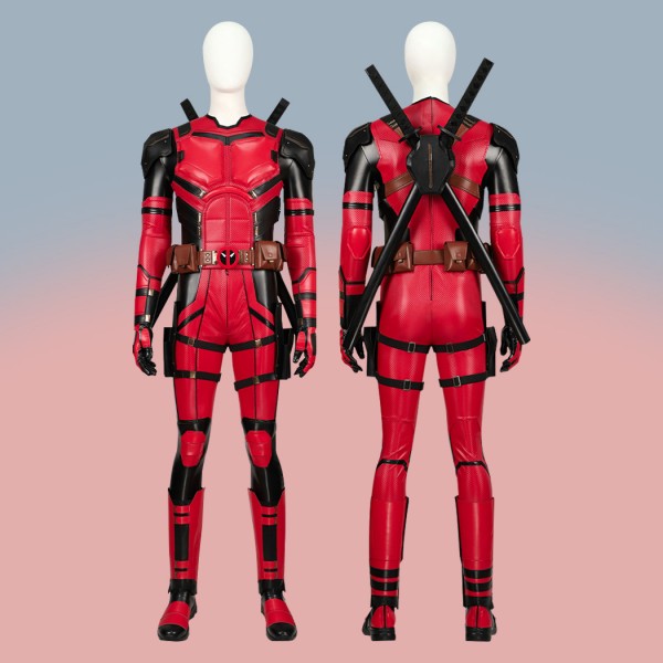 Deadpool Samurai Cosplay Costumes Deadpool 3 Wade Wilson Red Halloween Suit