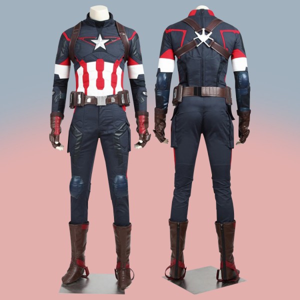 Avengers 2 Age of Ultron Steve Rogers Halloween Suit Avengers Captain America Cosplay Costumes