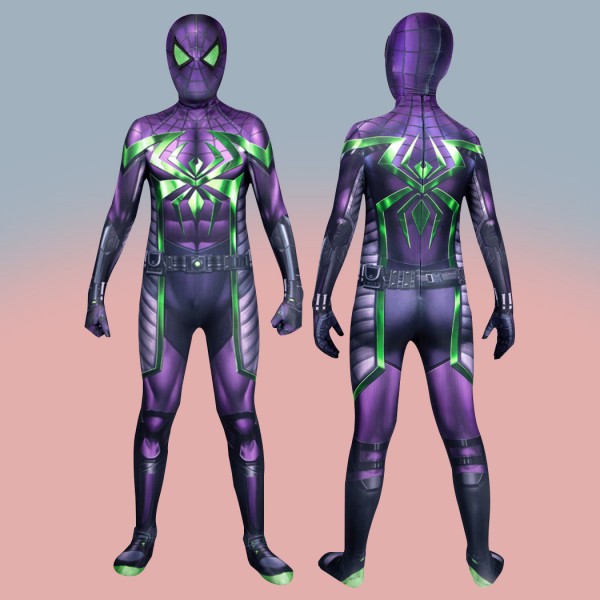 Kids Miles Morales Cosplay Jumpsuit Purple Reign Halloween Suit Spider-Man Costumes