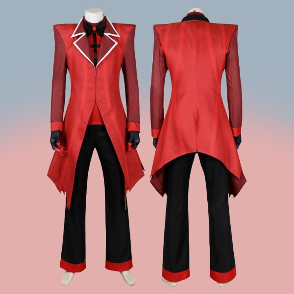 Alastor Cosplay Costumes Hazbin Hotel Suit Men Red Outfits for Halloween