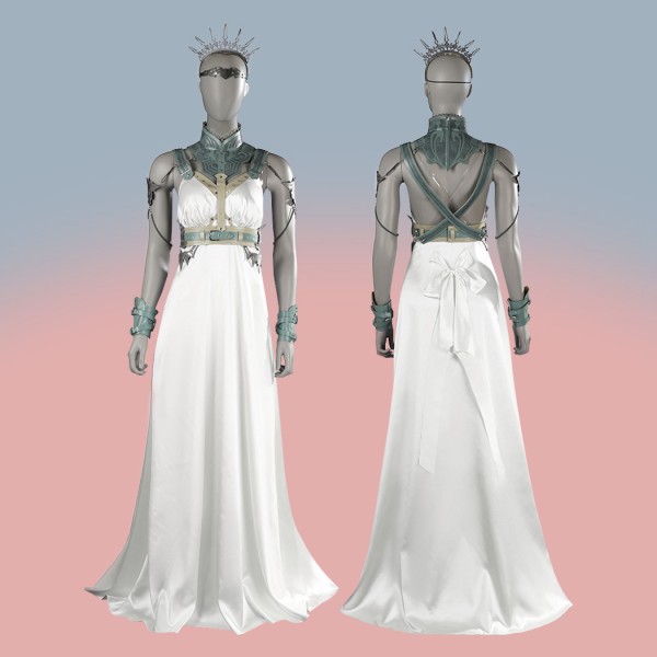 Final Fantasy VII Rebirth Costumes Gold Saucer Dance Fancy Loveless Rosa White Dress Suit