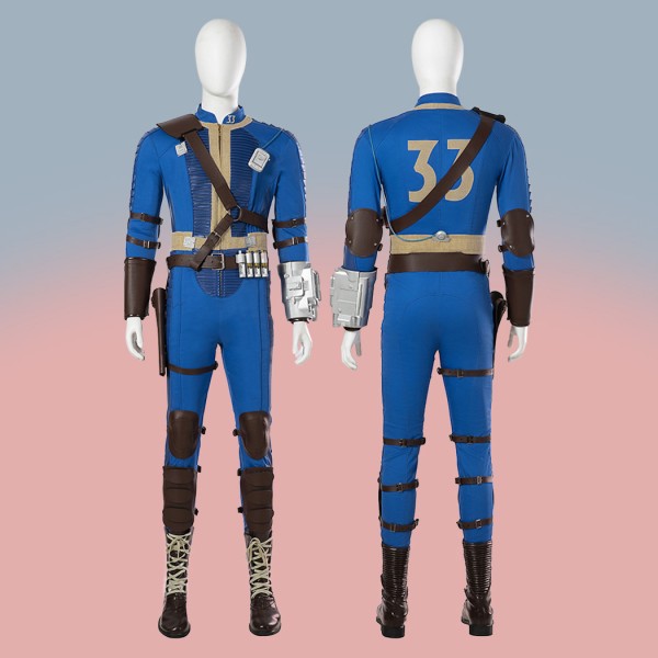 Fallout Man Cosplay Costume TV Drama Fallout Suit Halloween Blue Outfits