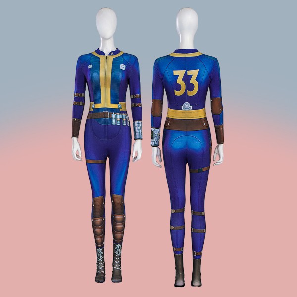 Fallout Lucy Cosplay Jumpsuit TV Fallout Vault 33 Costumes Blue Uniform