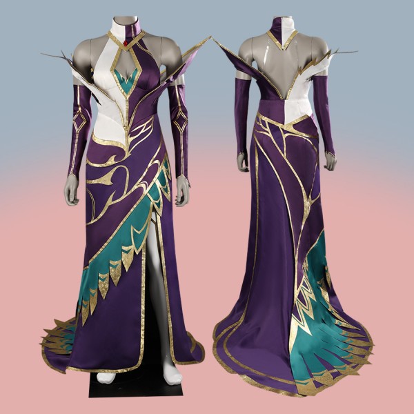 Morgana Cosplay Costume League of Legends Suit LOL Purple Halloween Outfit