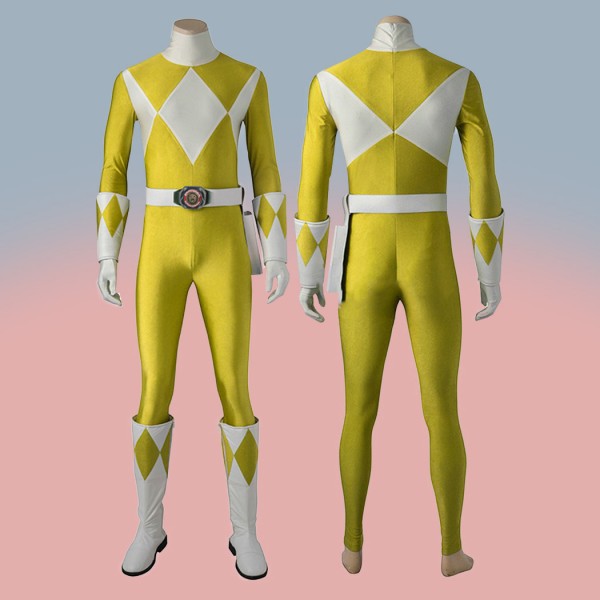 Boy Tyranno Ranger Cosplay Costumes Yellow Mighty Morphin' Power Rangers Suit