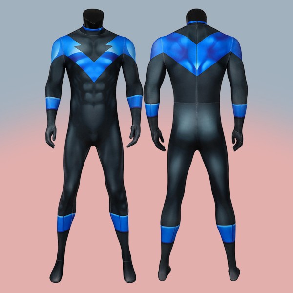 Adult Richard Grayson Nightwing Jumpsuit Superhero Batman Cosplay Costume