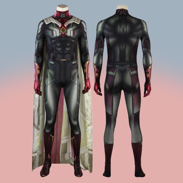 Simple Version Vision Jumpsuit Wanda Vision Cosplay Costumes