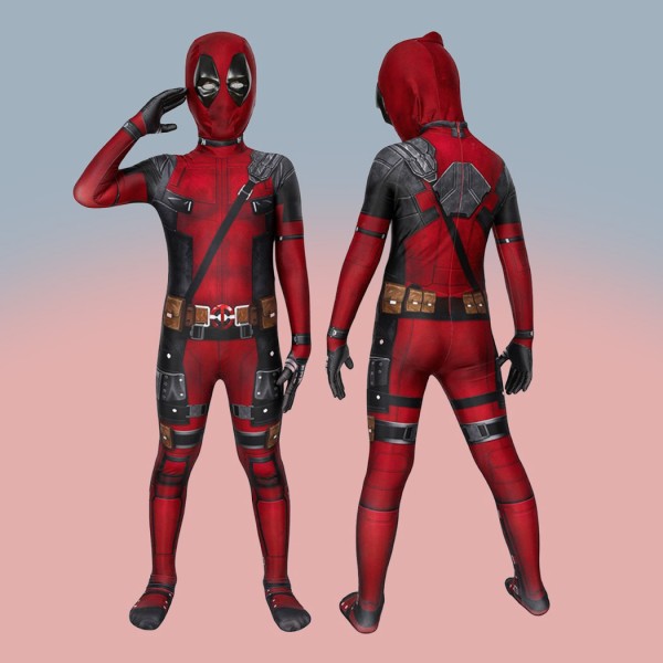 Deadpool Cosplay Costume Deadpool Jumpsuit Full Set for Kids