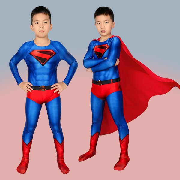 Children Clark Jumpsuit Superman Cosplay Costumes