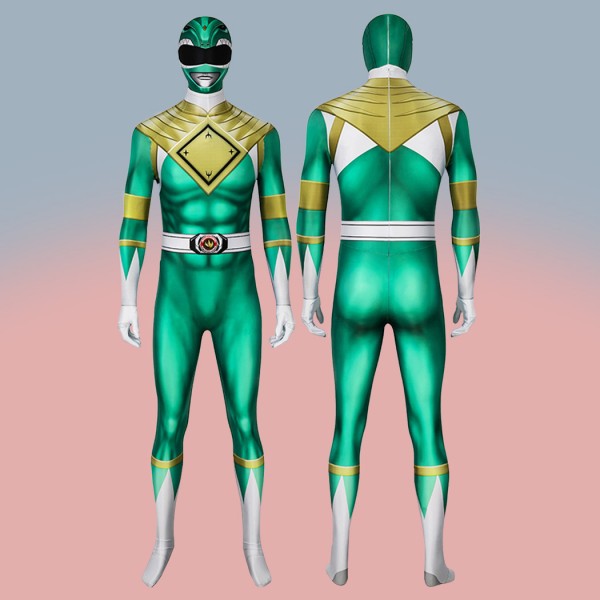 Mighty Morphin Power Rangers Suit Burai Dragon Ranger Green Cosplay Costumes