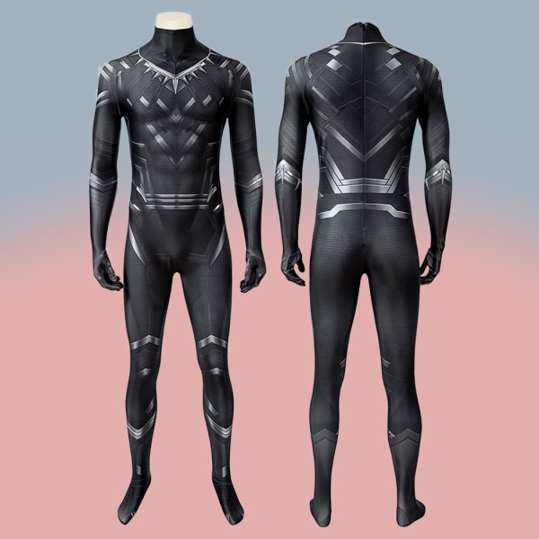 Captain America Civil War Cosplay Suit Black Panther T'Challa Jumpsuit