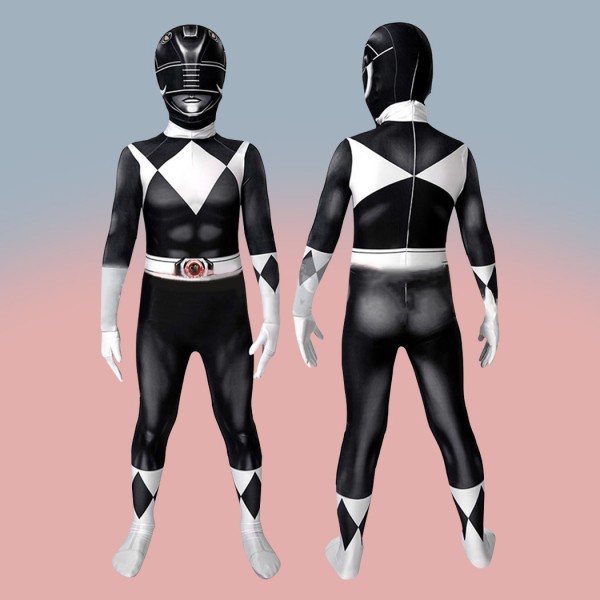 Kids Mighty Morphin Power Rangers Cosplay Costume Black Rangers Suit