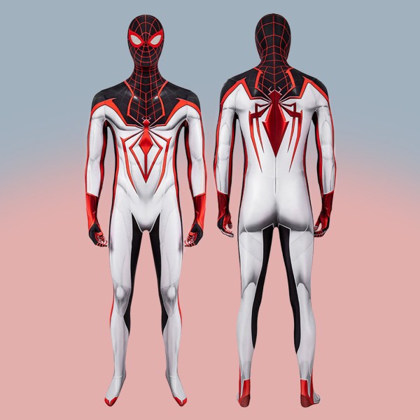 Spider-Man TRACK Suit White Spiderman Miles Morales Cosplay Costumes