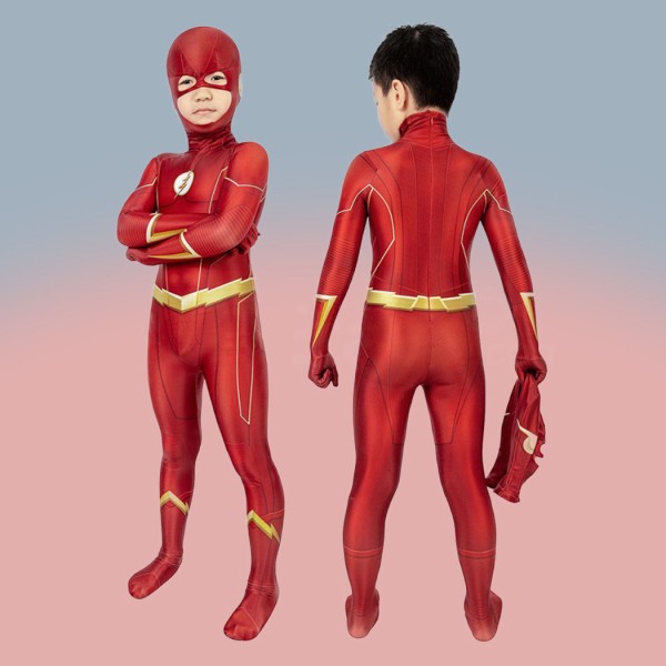 Children Barry Allen Bodysuit Red The Flash Cosplay Costumes