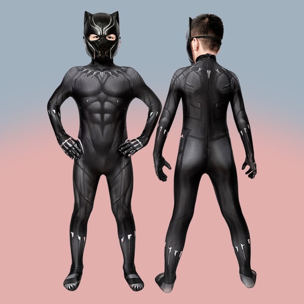 Black Panther Cosplay Costumes T'Challa Jumpsuit for Kids