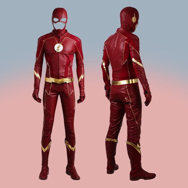 The Flash Season 4 Barry Allen Red Halloween Cosplay Costume Improved Version