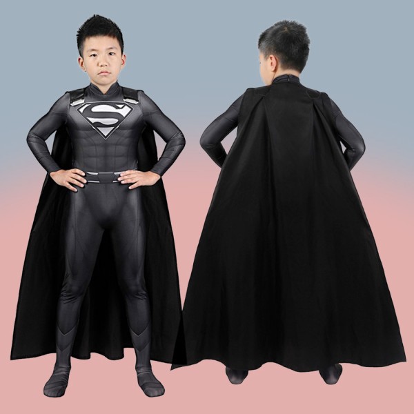 Children Clark Bodysuit Zack Snyder's Justice League Black Superman Cosplay Costume