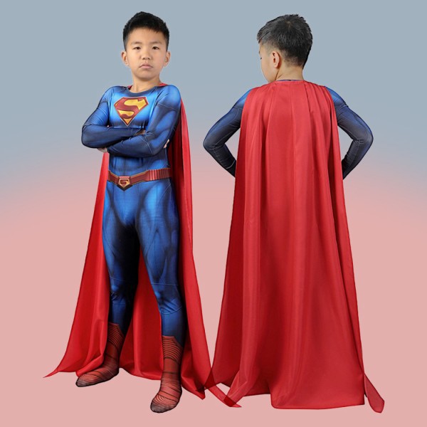 Children Superhero Superman Cosplay 3D Clark Joseph Kent Jumpsuit