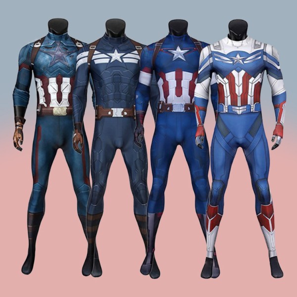 Captain America Suit Classic Captain America Cosplay Jumpsuit